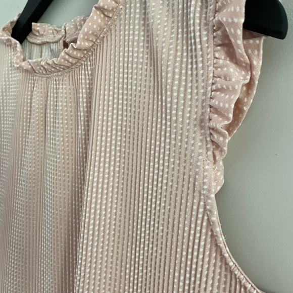 Adrianna Papell | Blush Stretch Jersey Polka Dot Top | Sz XL - Picture 8 of 14